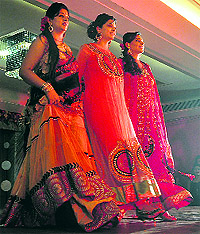 Members of the Sarabha Ladies Club take part in a fashion show in Ludhiana