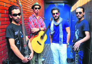 Suryaveer(second from right) with his band members
