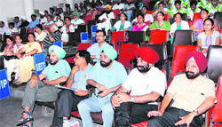Senior doctors and students attend the hepatitis awareness seminar at the Guru Nanak Dev Hospital in Amritsar on Saturday.