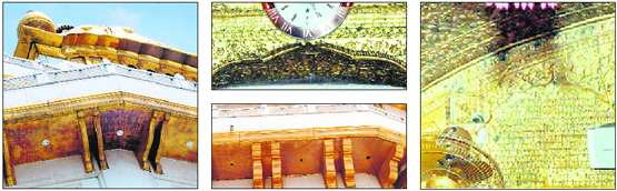 Even after the annual clean-up, the effect of pollution can be seen on the lower portion.
