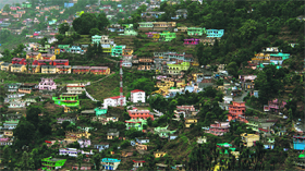 The mist-laden Binsar valley