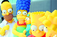 Simpsons characters welcome guests at the Fox Studios in Los Angeles.  AFP