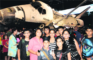 Students of The Gurukul at the opening ceremony of Space Shuttle Atlantis.