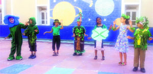Students of Ryan International School, Chandigarh, celebrate Environment Month. 