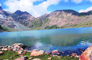 A view of the Ganderbal lake. 