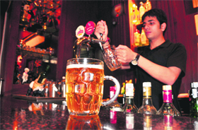 Freshly brewed beer is available in different fruity flavours at microbreweries in Ludhiana.