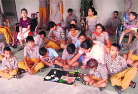 Differently-abled children at Sehyog School of Special Education in Sangrur on Sunday