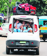School transport operators resume services after a two-day strike in Amritsar on Monday.