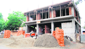 The under-construction serai near the Gol Bagh area in Amritsar.