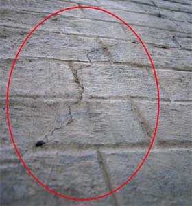 A crack on the wall of a house in Sector 38 West