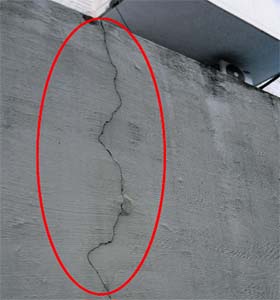 A crack on the wall of a house in Sector 38 West