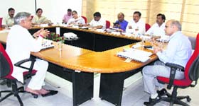 MP Pawan Kumar Bansal holds a meeting with senior officials of the Chandigarh Administration on Monday