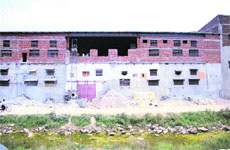 A new factory building being raised at the site where Shital Fibres had collapsed last year in Jalandhar.
