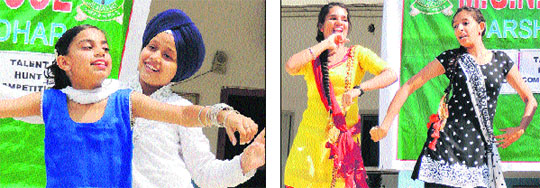 of MGN school performing during a talent show in Jalandhar on Monday.