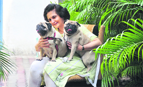 Anita Dhanda with Coco and Polo