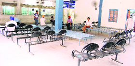 The registration office at Tehsil Complex wears a deserted look in Amritsar on Tuesday.