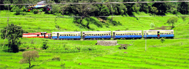 A file photo of a train passing through the Kangra valley