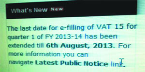 Notice on the Excise and Taxation website.
