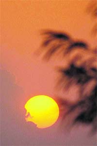 Calling it a day: A view of the sunset on the outskirts of Jammu
