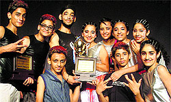 Students of DPS Jalandhar in jubilant mood after winning the dance competition