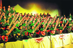 Students perform during the founders day celeberations in Mussoorie International School on Wednesday evening. 