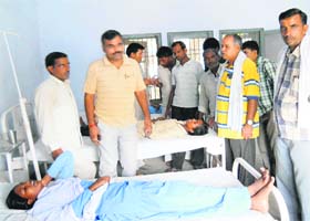 Students undergoing treatment at a hospital in Kaithal on Thursday
