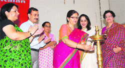 Prof Asha Kadyan, Registrar of Women University, Khanpur Kalan, inaugurates the workshop. Photo: BS Malik