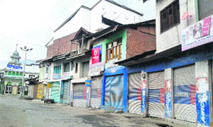 Bhaderwah wears a deserted look on Thursday. 