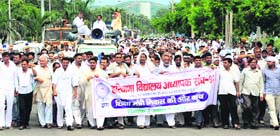 Members of  the Haryana Vidyalaya Adhyapak Sangh hold a protest outside Shiksha Sadan, Sector 5, in Panchkula on Friday