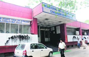 Signboards at Registration and Licensing Authority office were smeared with black paint 