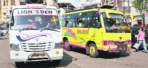 Its common to see mini buses being driven rashly. 
