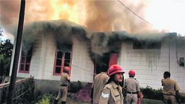 progress at a government office at Taralangsu in Karbi Anglong district, Assam, on Saturday.