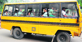 A school bus in Amritsar.
