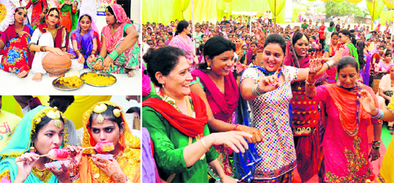 With the advent of the month of Shravana, Teej celebrations have begun in the city with womenfolk turning out in colourful attire to make the occasion memorable. The pictures show the revelry with women singing, dancing and enjoying balls of ice (golas) and soaking in the festive mood. The festival of Teej falls on the third day after the moonless night (Amavasya) and on the third day after the full moon night of every month. However, the third day after the new moon or Amavasya of Shravana month is regarded as the most important Teej. As Shravana month falls during the monsoon or rainy season when the surroundings become green, the Shravana Teej is also called Hariyali Teej (Green Teej). Dedicated to the Goddess Parvati, commemorating her union with Lord Shiva, the festival is celebrated for marital bliss, well-being of spouse and children and purification of own body and soul.