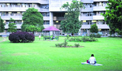 A spruced up park at the GMCH, Sector 32, Chandigarh, and (below) a newly installed signboard at the entry point.