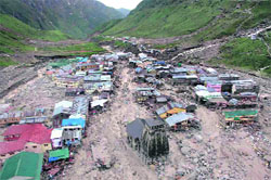 A view of the Kedarnath area.