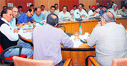 Uttarakhand Chief Secretary Subhash Kumar presides over a meeting of the National agriculture Development Scheme in Dehradun on Sunday
