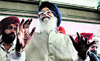 Chief Minister Parkash Singh Badal addresses a press conference in Ludhiana