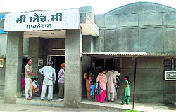 Patients wait for their turn at Community Health Centre in Sahnewal