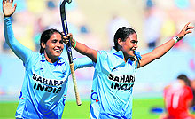 The India girls are ecstatic after beating England 3-2 and rounding off their campaign in the tournament with a bronze medal