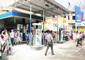 Major tragedy averted: Two persons sustained burn injuries in a fire that broke out at the petrol pump near Gole Diggi in Bathinda on Monday
