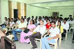 A cross-section of participants attending the orientation pogramme for the first year students held in the Kurukshetra University Institute of Law.