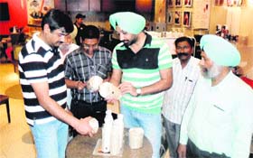 Health officials during a raid at a food joint in Amritsar on Monday