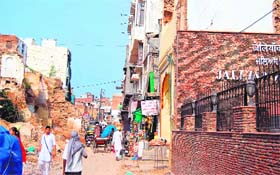 A view of the demolished shops around Jallianwala Bagh