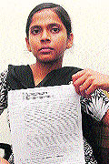 Ineligible Savitri, a physically challenged candidate who scored 82.97 percentile