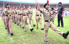 NCC cadets rehearse for Independence Day parade