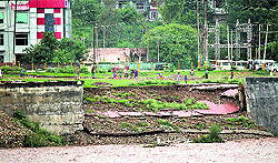 A view of the dilapidated Tawi river bank