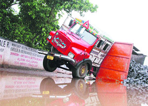 Waterlogging after rain in Gurgaon. 