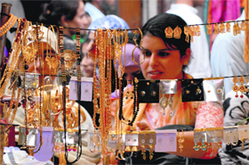 Shoppers throng the markets in Srinagar on Thursday ahead of the Eid-ul-Fitr, which is to be celebrated on Friday.
