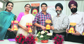Ranjodh Singh's book being released at Ramgarhia College.